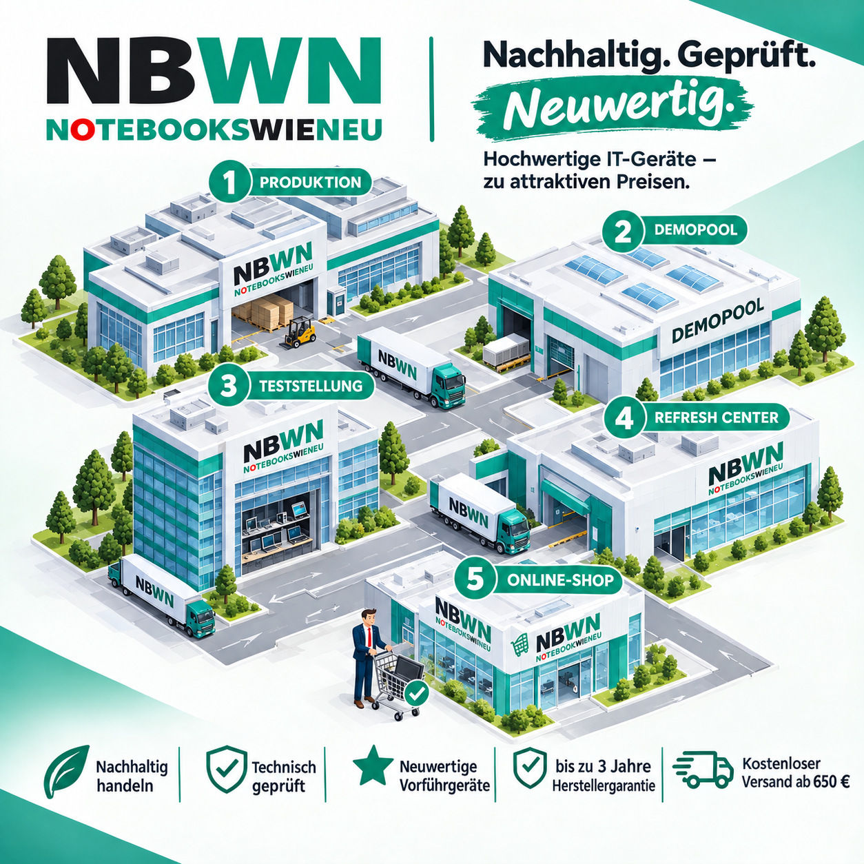 Unser einzigartiges Vermarktungsmodell: von Produktion bis zum Online-Shop